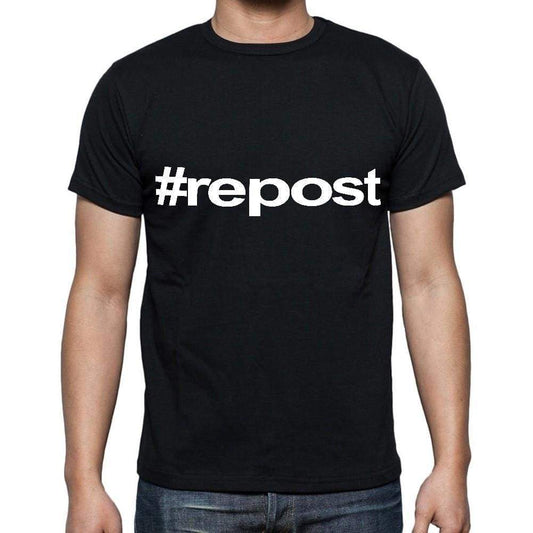 Repost White Letters Mens Short Sleeve Round Neck T-Shirt 00007