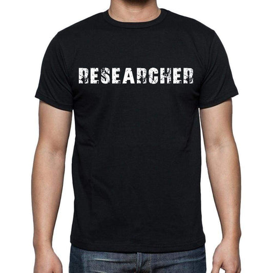 Researcher White Letters Mens Short Sleeve Round Neck T-Shirt 00007