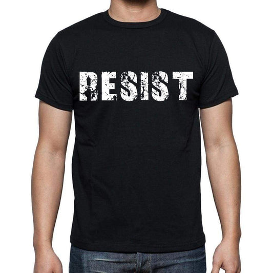 Resist White Letters Mens Short Sleeve Round Neck T-Shirt 00007