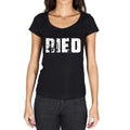ried, German Cities Black, Damen Kurzarm-Rundhals-T-Shirt 00002