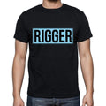 Rigger t shirt, mens t-shirt, occupation, S Size, Black, Cotton