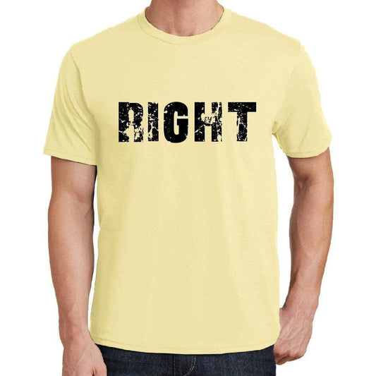 Right Mens Short Sleeve Round Neck T-Shirt 00043 - Yellow / S - Casual