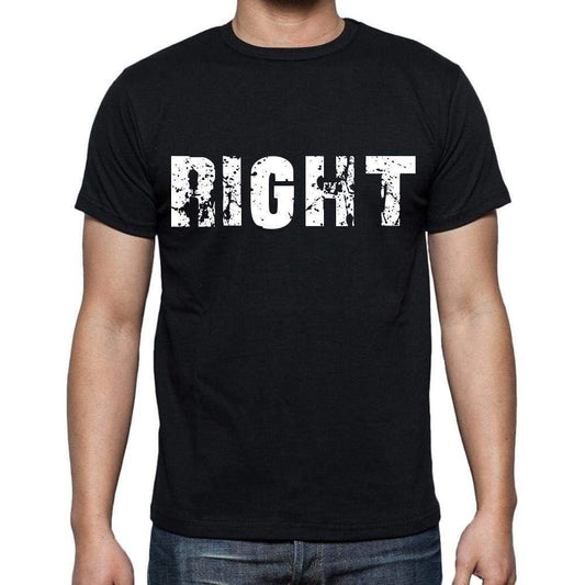 Right White Letters Mens Short Sleeve Round Neck T-Shirt 00007