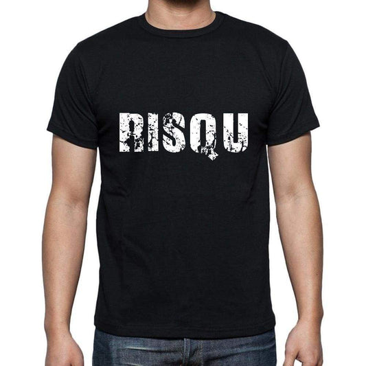 Risqu Mens Short Sleeve Round Neck T-Shirt 5 Letters Black Word 00006 - Casual