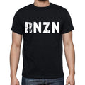 rnzn Men's Short Sleeve Round Neck T-shirt , 4 letters Black