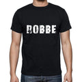 robbe Men's Short Sleeve Round Neck T-shirt , 5 letters Black , word 00006