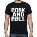 Rock And Roll , white letters, Men's Short Sleeve Round Neck T-shirt 00007