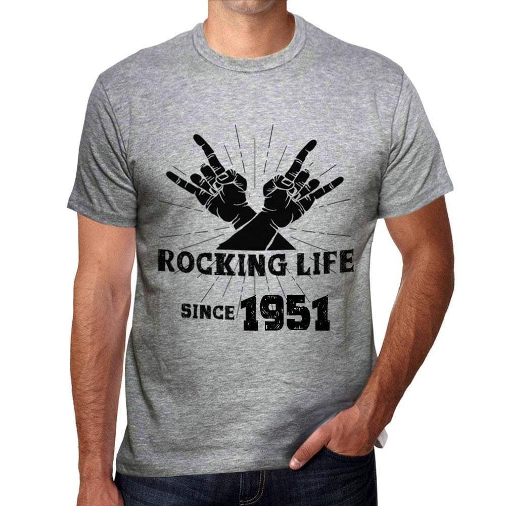 Rocking Life Since 1951 Mens T-Shirt Grey Birthday Gift 00420 - Grey / S - Casual
