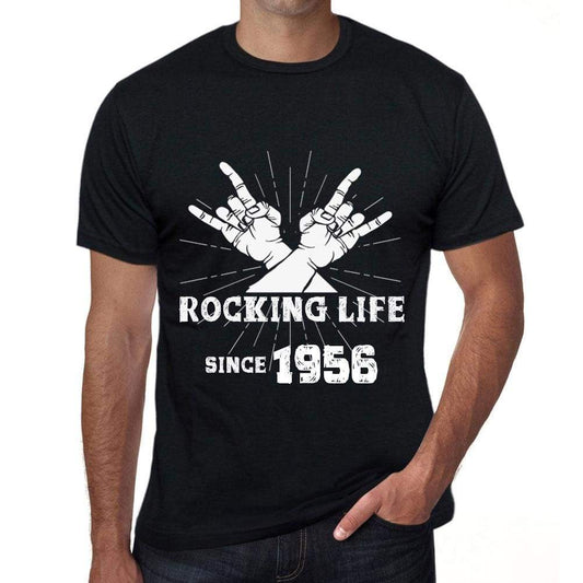 Rocking Life Since 1956 Mens T-Shirt Black Birthday Gift 00419 - Black / Xs - Casual