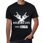Rocking Life Since 1966 Mens T-Shirt Black Birthday Gift 00419 - Black / Xs - Casual