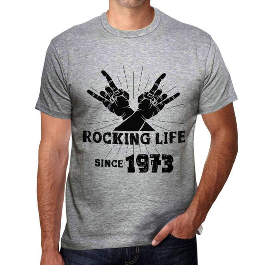 Rocking Life Since 1973 Mens T-Shirt Grey Birthday Gift 00420 - Grey / S - Casual