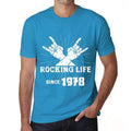 Rocking Life Since 1978 Men's T-shirt Blue Birthday Gift 00421
