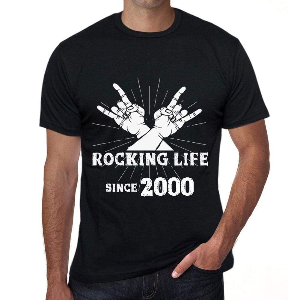 Rocking Life Since 2000 Mens T-Shirt Black Birthday Gift 00419 - Black / Xs - Casual