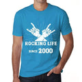 Rocking Life Since 2000 Men's T-shirt Blue Birthday Gift 00421