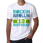 Rockin&rollin 13 White Mens Short Sleeve Round Neck T-Shirt 00339 - White / S - Casual