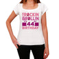 Rockin&rollin 44 White Womens Short Sleeve Round Neck T-Shirt Gift T-Shirt 00343 - White / Xs - Casual