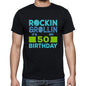 Rockin&rollin 50 Black Mens Short Sleeve Round Neck T-Shirt Gift T-Shirt 00340 - Black / S - Casual