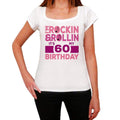Rockin&Rollin 60, White, Women's Short Sleeve Round Neck T-shirt, gift t-shirt 00343