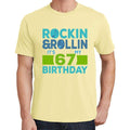 Rockin&Rollin 67, Pale Yellow, Men's Short Sleeve Round Neck T-shirt 00278
