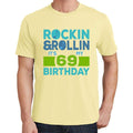 Rockin&Rollin 69, Pale Yellow, Men's Short Sleeve Round Neck T-shirt 00278