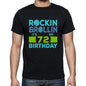 Rockin&rollin 72 Black Mens Short Sleeve Round Neck T-Shirt Gift T-Shirt 00340 - Black / S - Casual