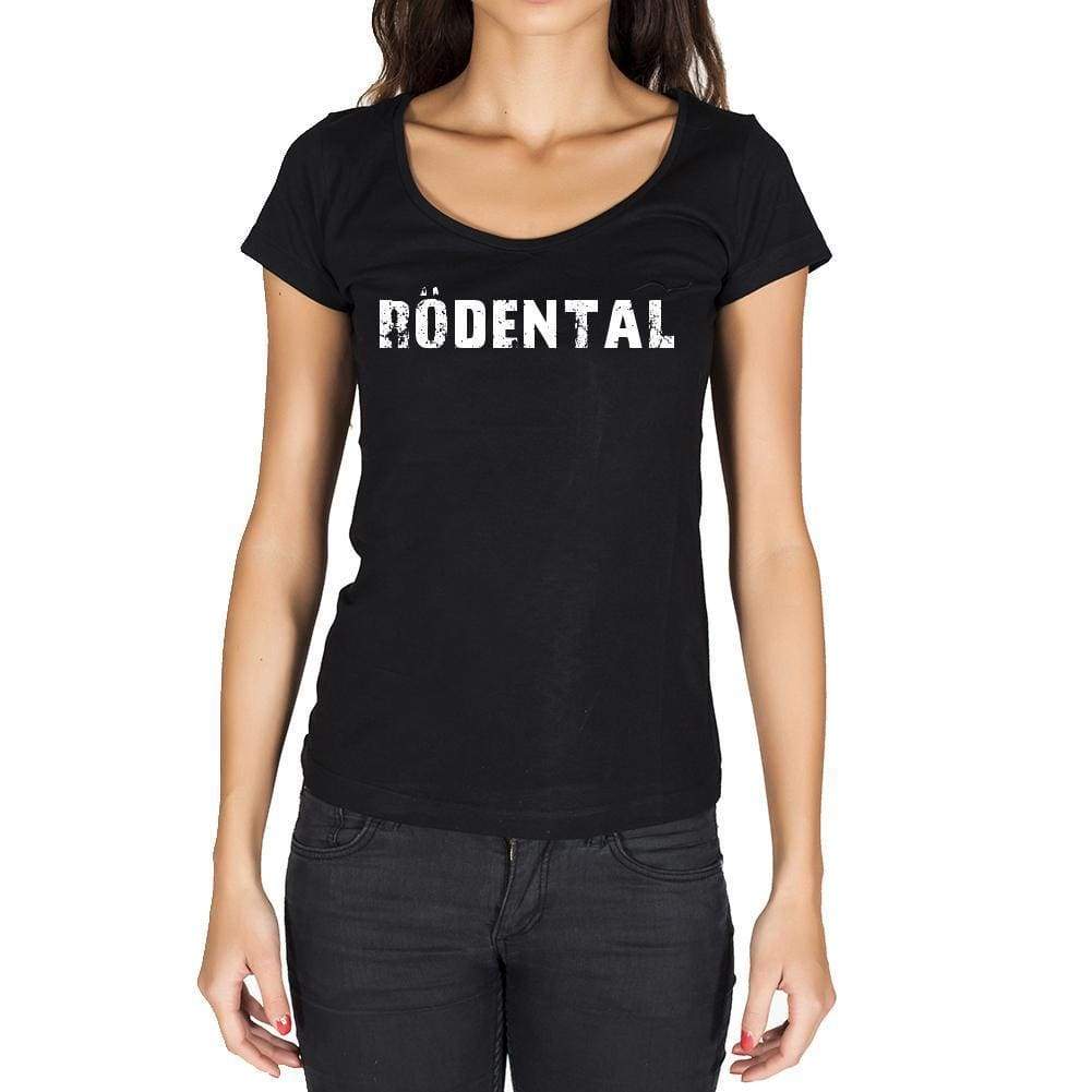 Rödental German Cities Black Womens Short Sleeve Round Neck T-Shirt 00002 - Casual