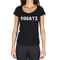 rogätz, German Cities Black, Women's Short Sleeve Round Neck T-shirt 00002