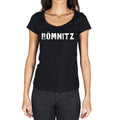 römnitz, German Cities Black, Women's Short Sleeve Round Neck T-shirt 00002