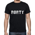 rorty Men's Short Sleeve Round Neck T-shirt , 5 letters Black , word 00006