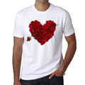 Rose petal heart Men's tee, White, 100% Cotton 00156