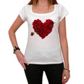 Rose petal heart, Tshirt, White Women's T-shirt 00157