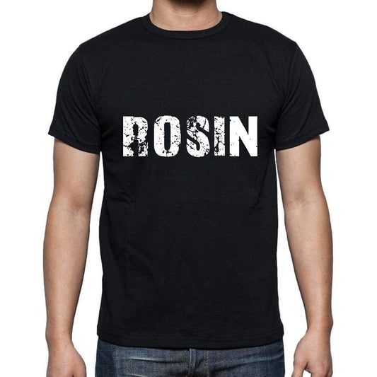 Rosin Mens Short Sleeve Round Neck T-Shirt 5 Letters Black Word 00006 - Casual
