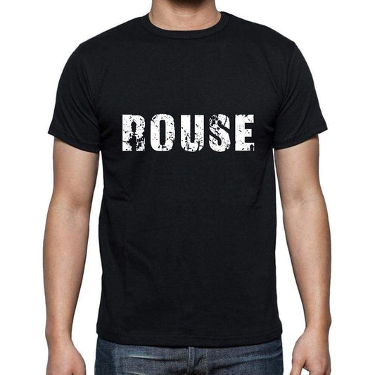 Rouse Mens Short Sleeve Round Neck T-Shirt 5 Letters Black Word 00006 - Casual