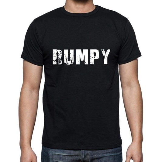Rumpy Mens Short Sleeve Round Neck T-Shirt 5 Letters Black Word 00006 - Casual