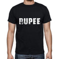 rupee Men's Short Sleeve Round Neck T-shirt , 5 letters Black , word 00006