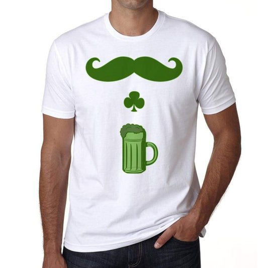 Saint Patricks Mustache Shamrock And Beer T-Shirt For Men T Shirt Gift 00150 - T-Shirt