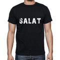 salat Men's Short Sleeve Round Neck T-shirt , 5 letters Black , word 00006
