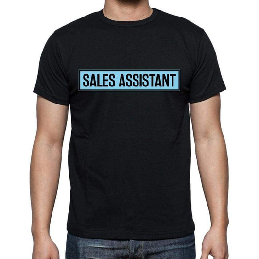 Sales Assistant T Shirt Mens T-Shirt Occupation S Size Black Cotton - T-Shirt
