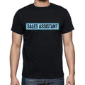 Sales Assistant t shirt, mens t-shirt, occupation, S Size, Black, Cotton