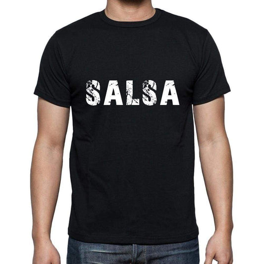 Salsa Mens Short Sleeve Round Neck T-Shirt 5 Letters Black Word 00006 - Casual