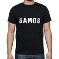 samos Men's Short Sleeve Round Neck T-shirt , 5 letters Black , word 00006