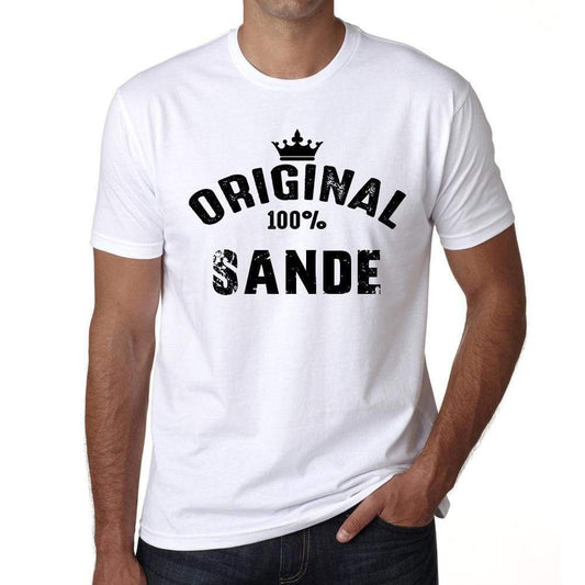 Sande 100% German City White Mens Short Sleeve Round Neck T-Shirt 00001 - Casual