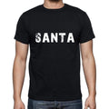 santa Men's Short Sleeve Round Neck T-shirt , 5 letters Black , word 00006