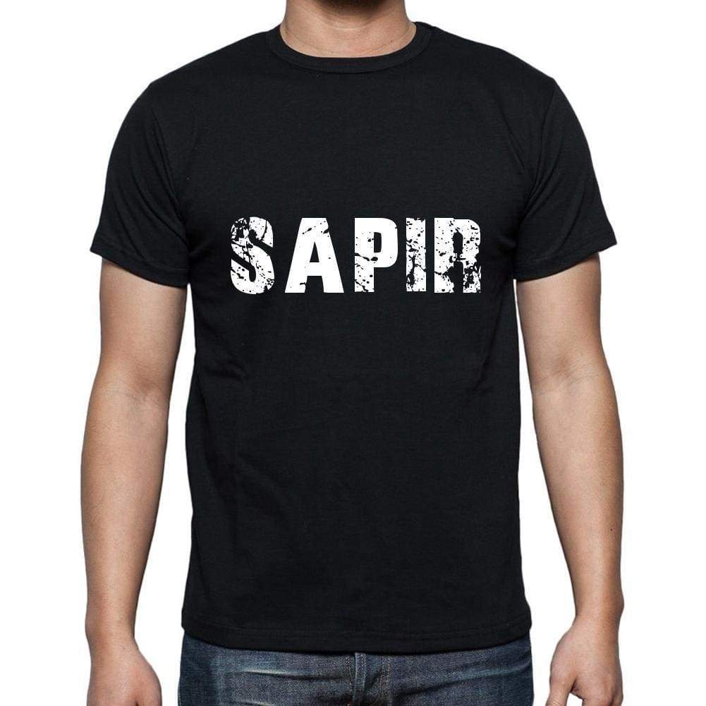 Sapir Mens Short Sleeve Round Neck T-Shirt 5 Letters Black Word 00006 - Casual