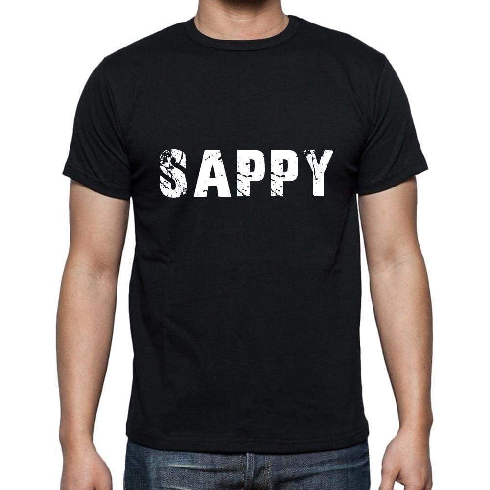 Sappy Mens Short Sleeve Round Neck T-Shirt 5 Letters Black Word 00006 - Casual