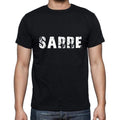 Sarre Herren-T-Shirt mit kurzen Ärmeln und Rundhalsausschnitt, 5 Buchstaben Schwarz, Wort 00006