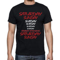 Saturday and Sunday , white letters, Men's Short Sleeve Round Neck T-shirt 00007