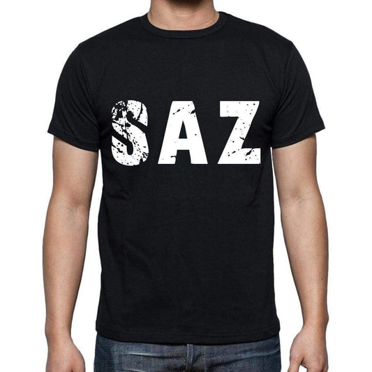 Saz Men T Shirts Short Sleeve T Shirts Men Tee Shirts For Men Cotton Black 3 Letters - Casual