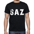 saz men t shirts,Short Sleeve,t shirts men,tee shirts for men,cotton,black , 3 letters