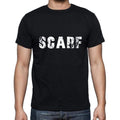 scarf Men's Short Sleeve Round Neck T-shirt , 5 letters Black , word 00006